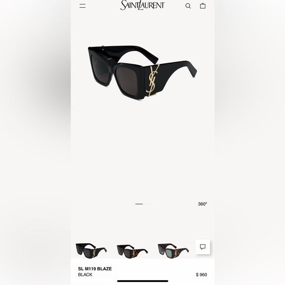 Saint Laurent SL M119 BLAZE oversized size sunglasses - Picture 3 of 6